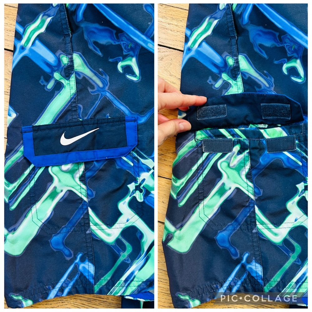 Nike Men L Circuit Board Print Board Shorts Blue Neon Green 9.5" - Picture 9 of 11